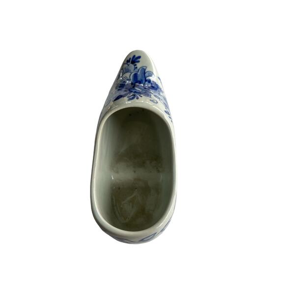 Vintage Delfts Holland Schoonhoven Delft Blue Floral Shoe Clog - Picture 4 of 7